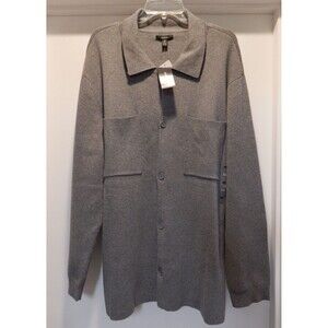 Men's Alfani XXL Gray Button-up Cardigan Sweater w/ Pockets Stunning $ 99.00 NWT